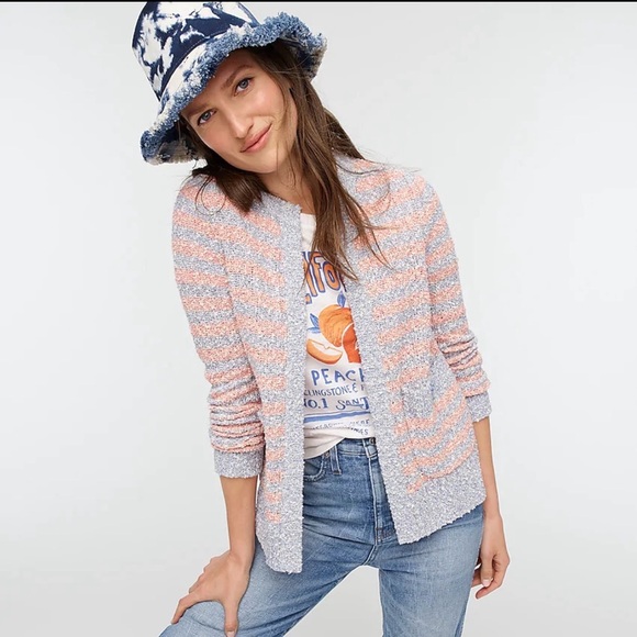 J.Crew Tweed Stripe Open-Front Cardigan Sweater – Style #AK161 – Size M - Picture 3 of 3